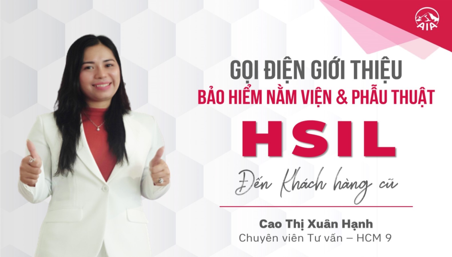 GỌI ĐIỆN THOẠI GIỚI THIỆU BẢO HIỂM NẰM VIỆN & PHẪU THUẬT HSIL ĐẾN KHÁCH HÀNG CŨ