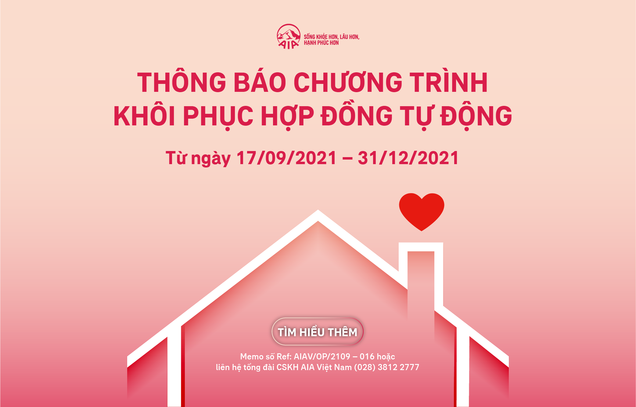 Thông báo Chương trình Khôi Phục Tự Động